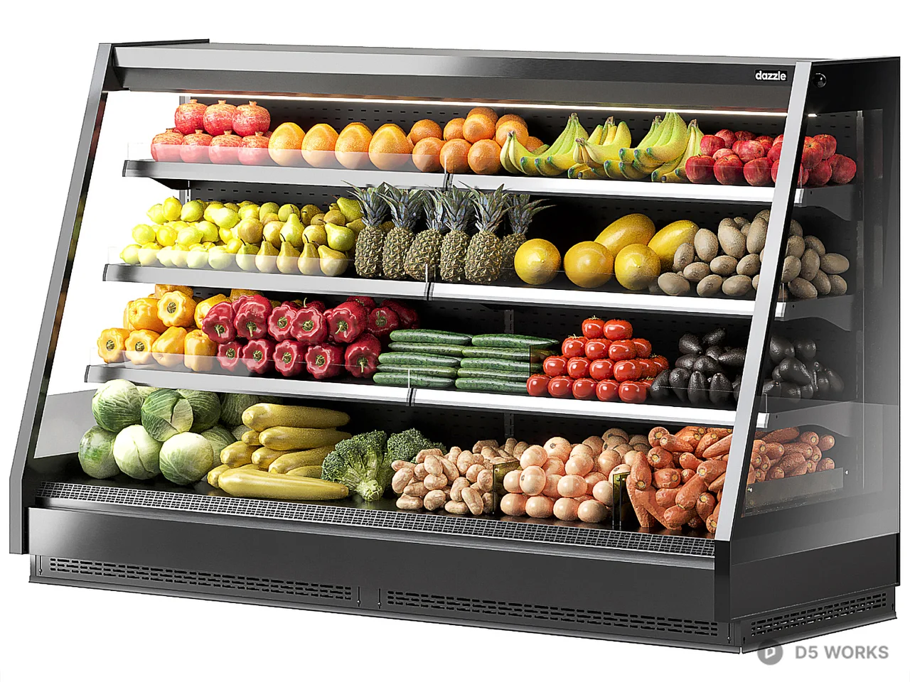 Commercial Refrigerated Display Shelf 3d model - Image 1