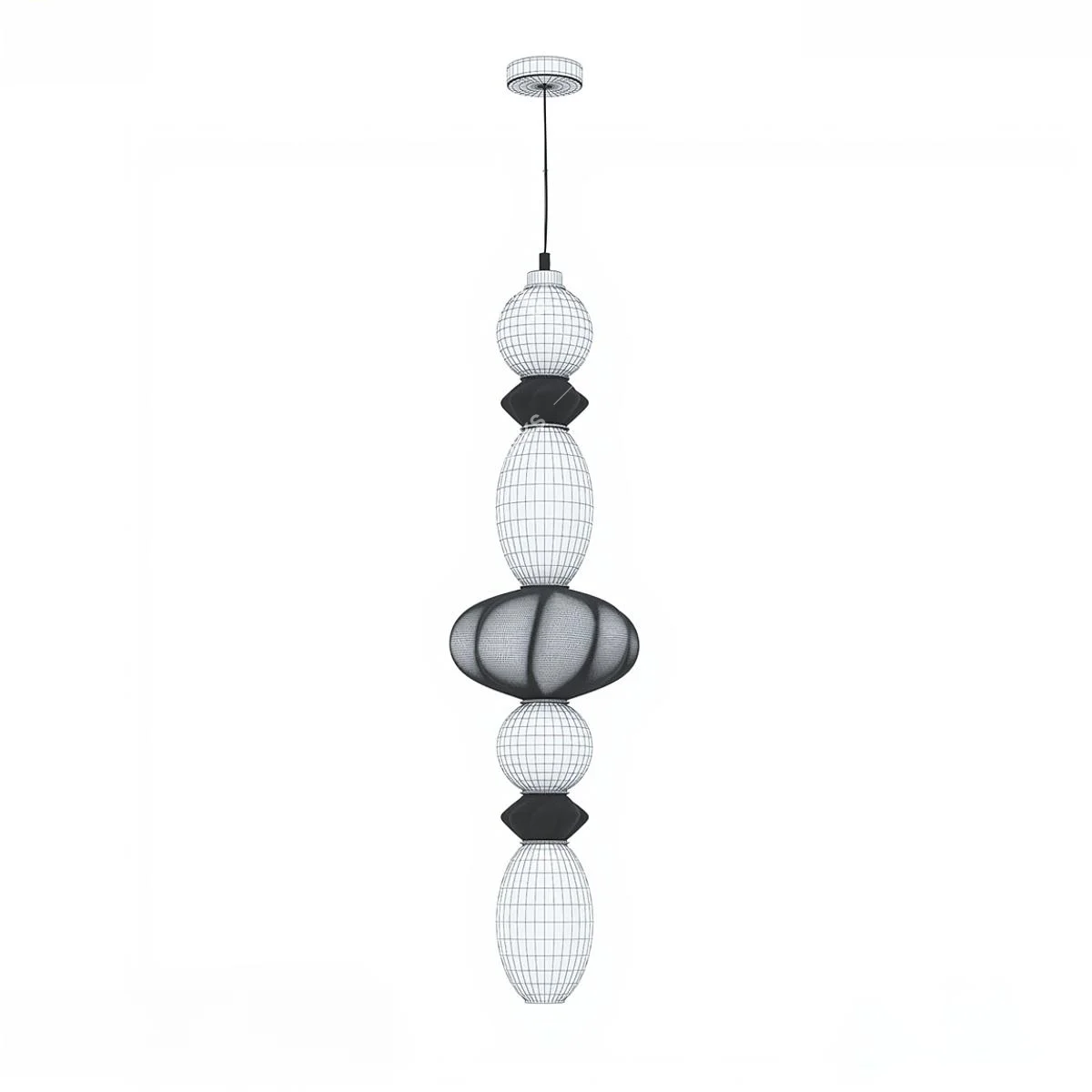 Art Deco Pendant Light 3d model thumbnail 2