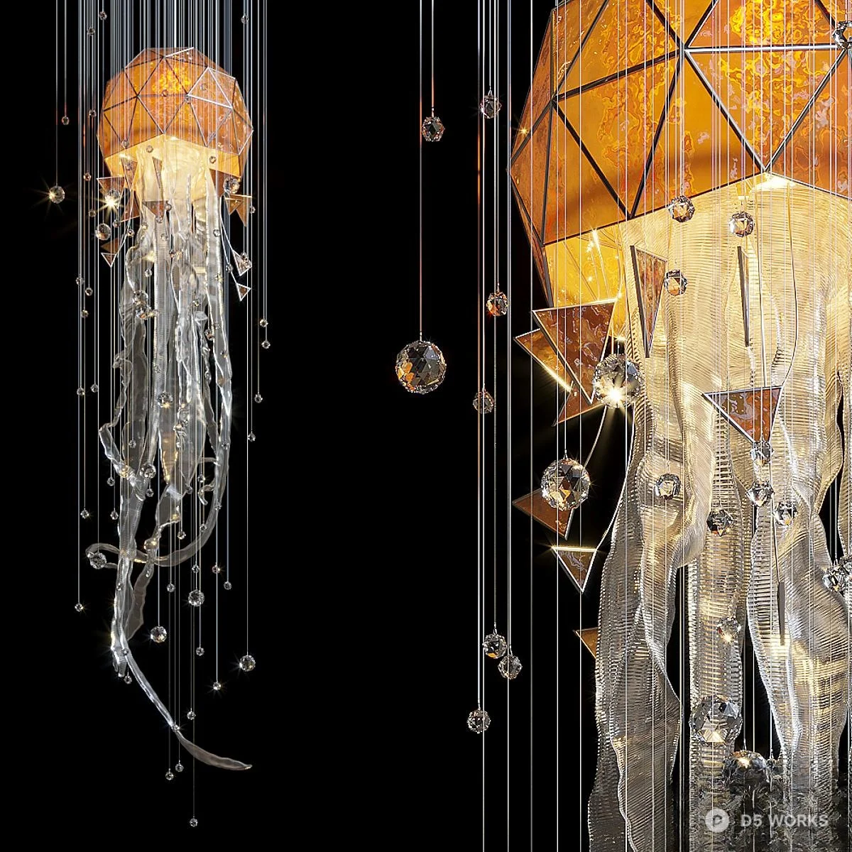 Geometric Jellyfish Installation 3d model - Image 1