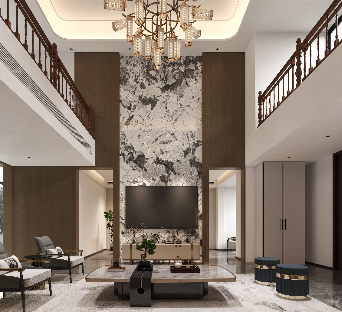 New Chinese Villa Living Room