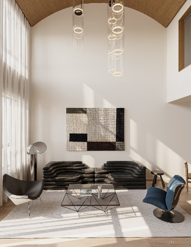 Mid-Century Modern Villa Living Room