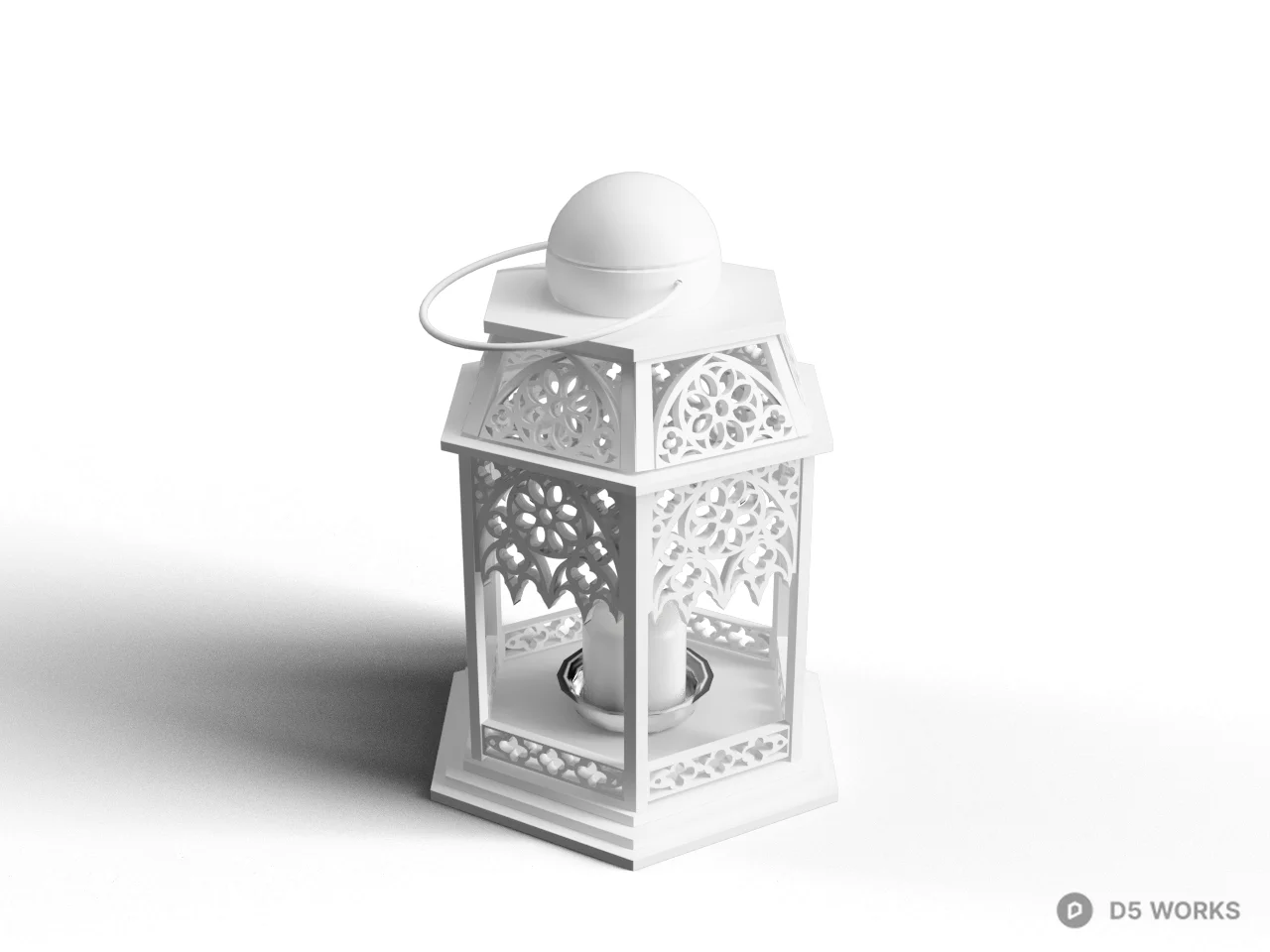 Ornate Candle Lantern 3d model - Image 1