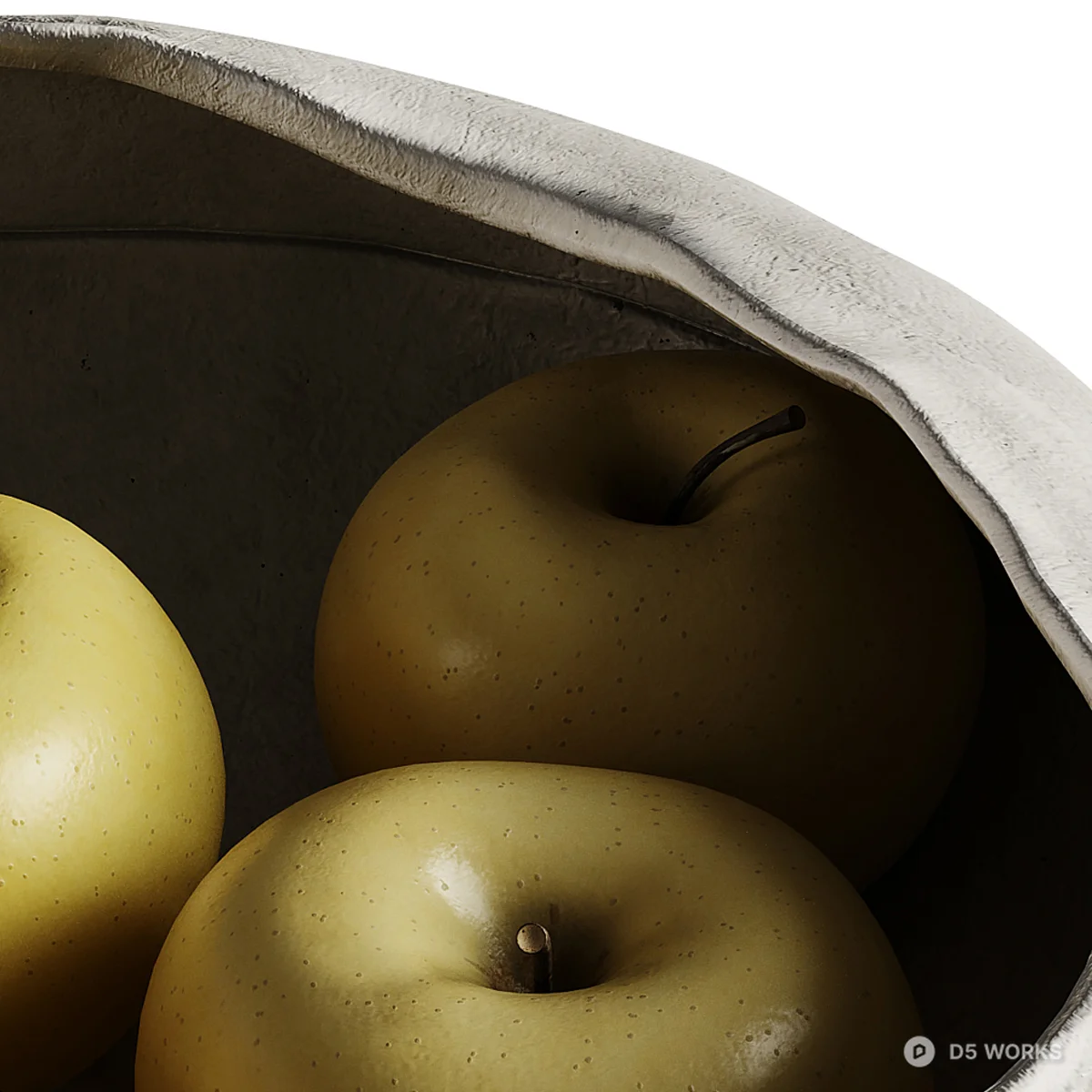 Rustic Ceramic Fruit Bowl 3d model thumbnail 4