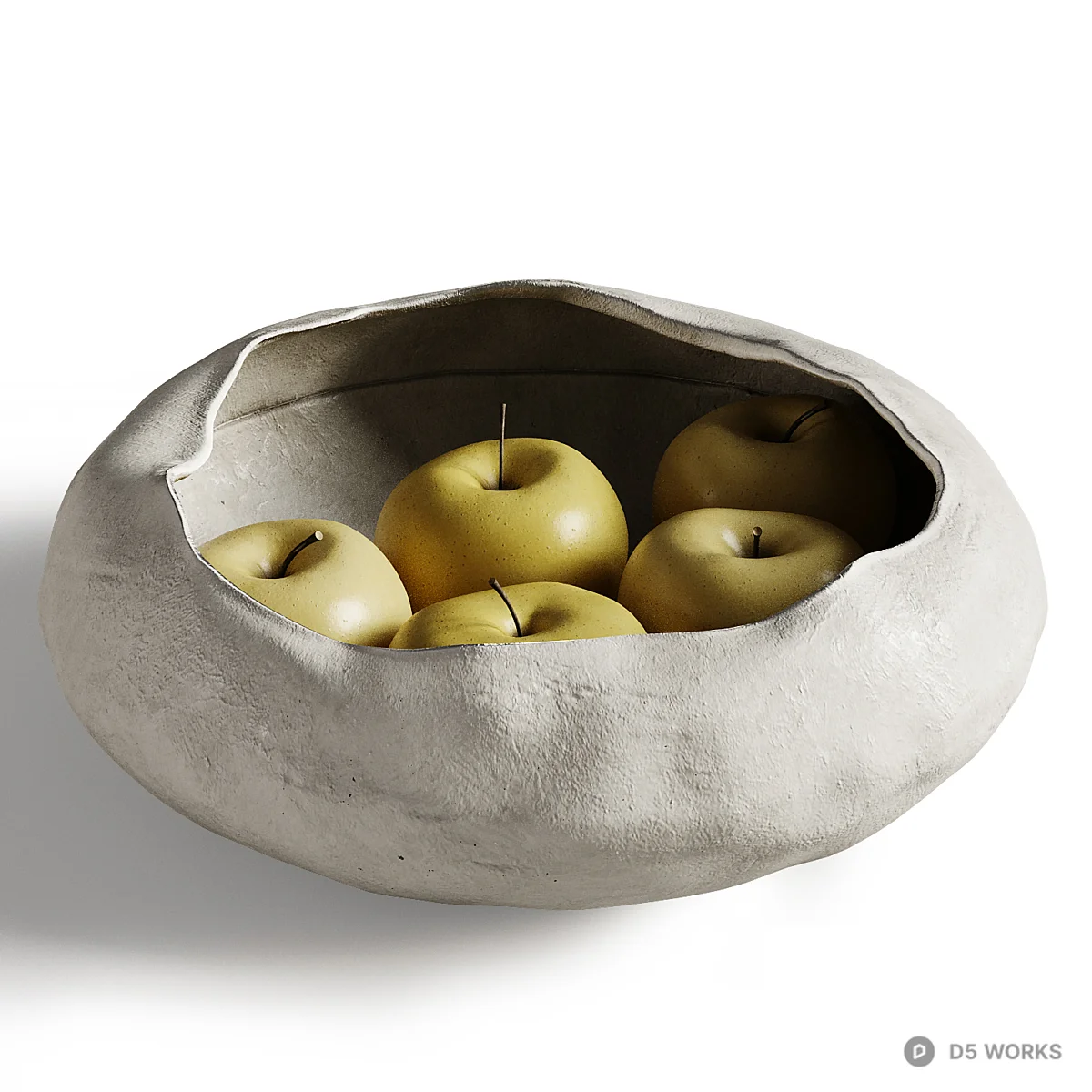 Rustic Ceramic Fruit Bowl 3d model thumbnail 3