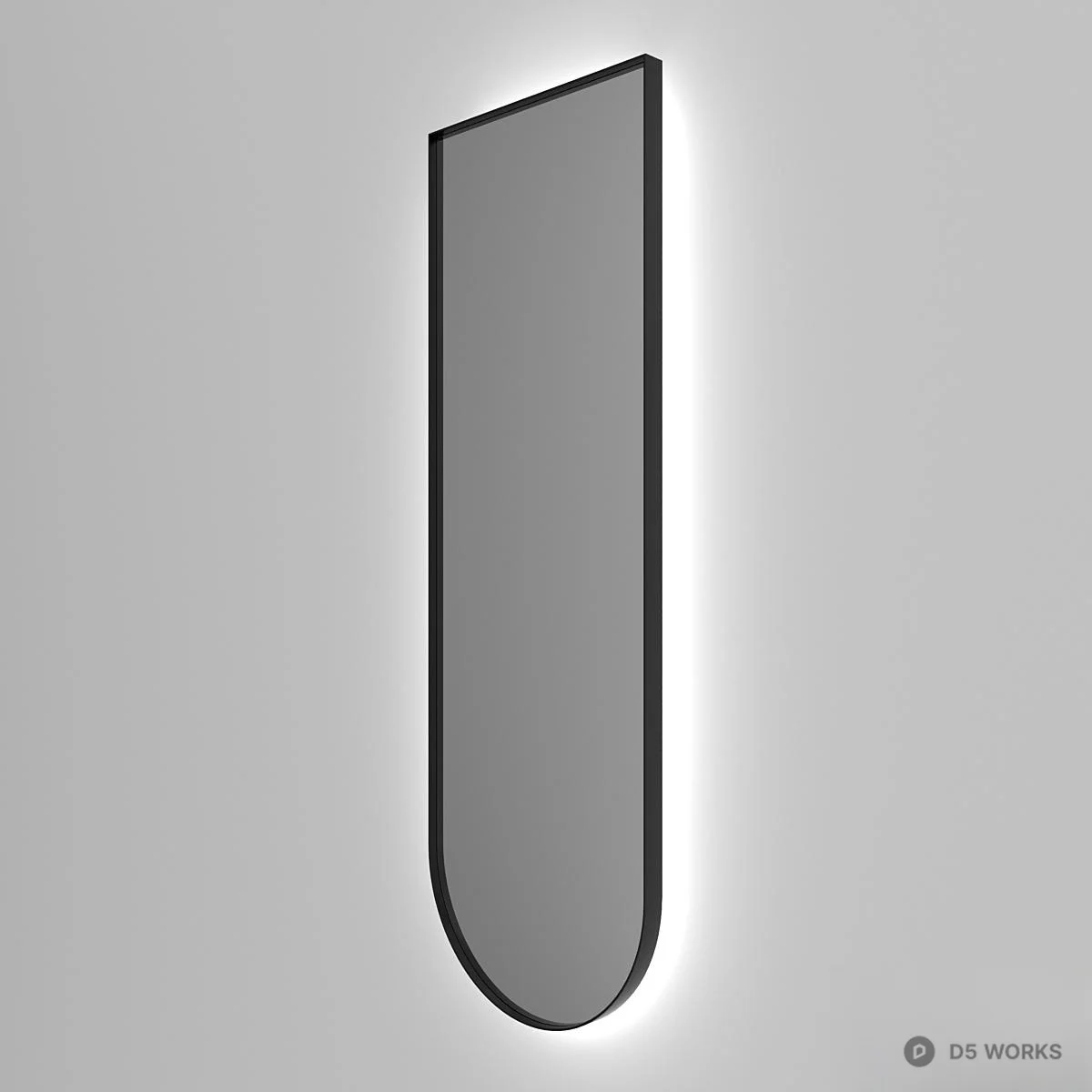 Backlit Minimalist Wall Mirror 3d model thumbnail 2