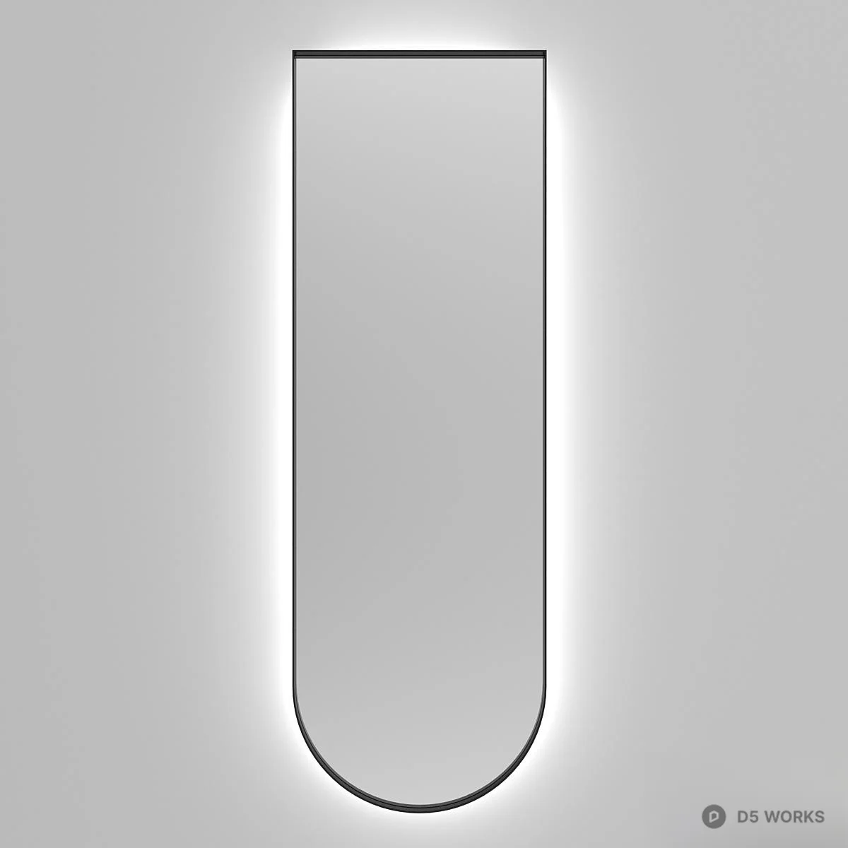 Backlit Minimalist Wall Mirror 3d model - Image 1