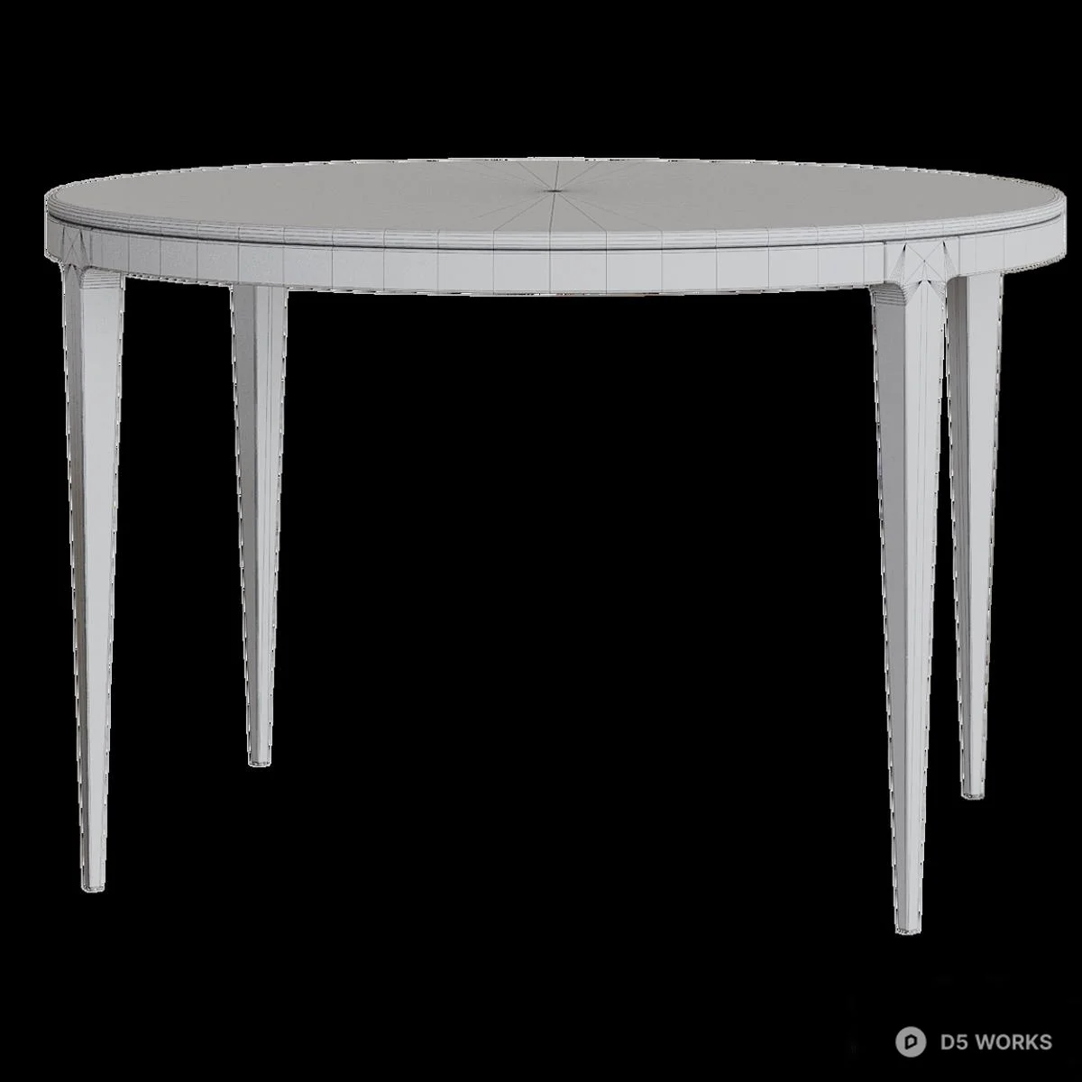 Mid Century Modern Dining Table 3d model thumbnail 3