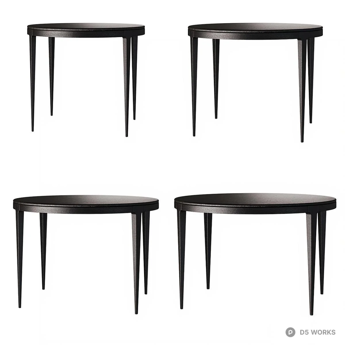 Mid Century Modern Dining Table 3d model thumbnail 2