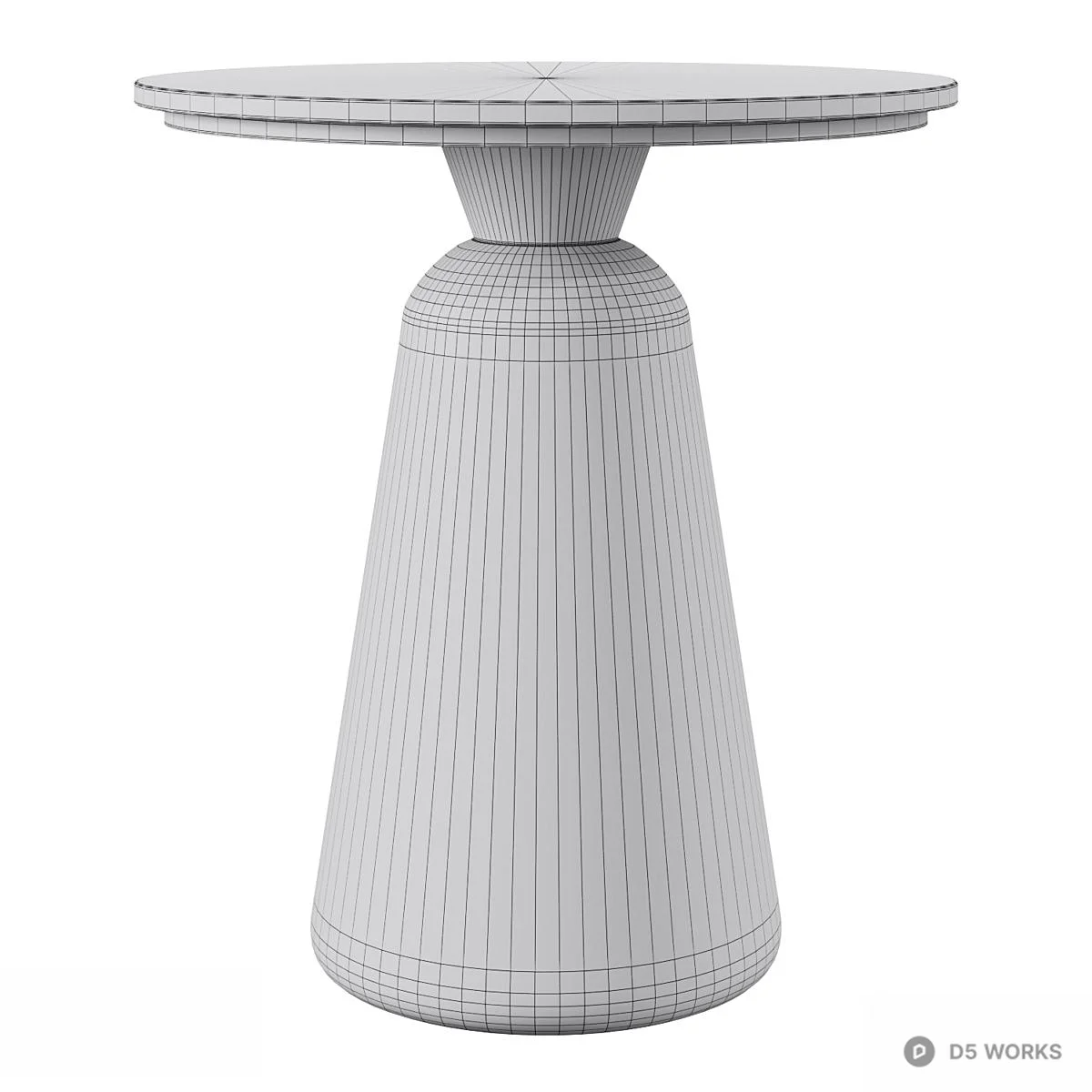 Marble Top Smoked Glass Pedestal Side Table 3d model thumbnail 2