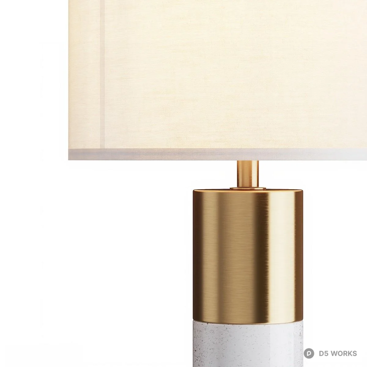 Marble And Brass Table Lamp 3d model thumbnail 2