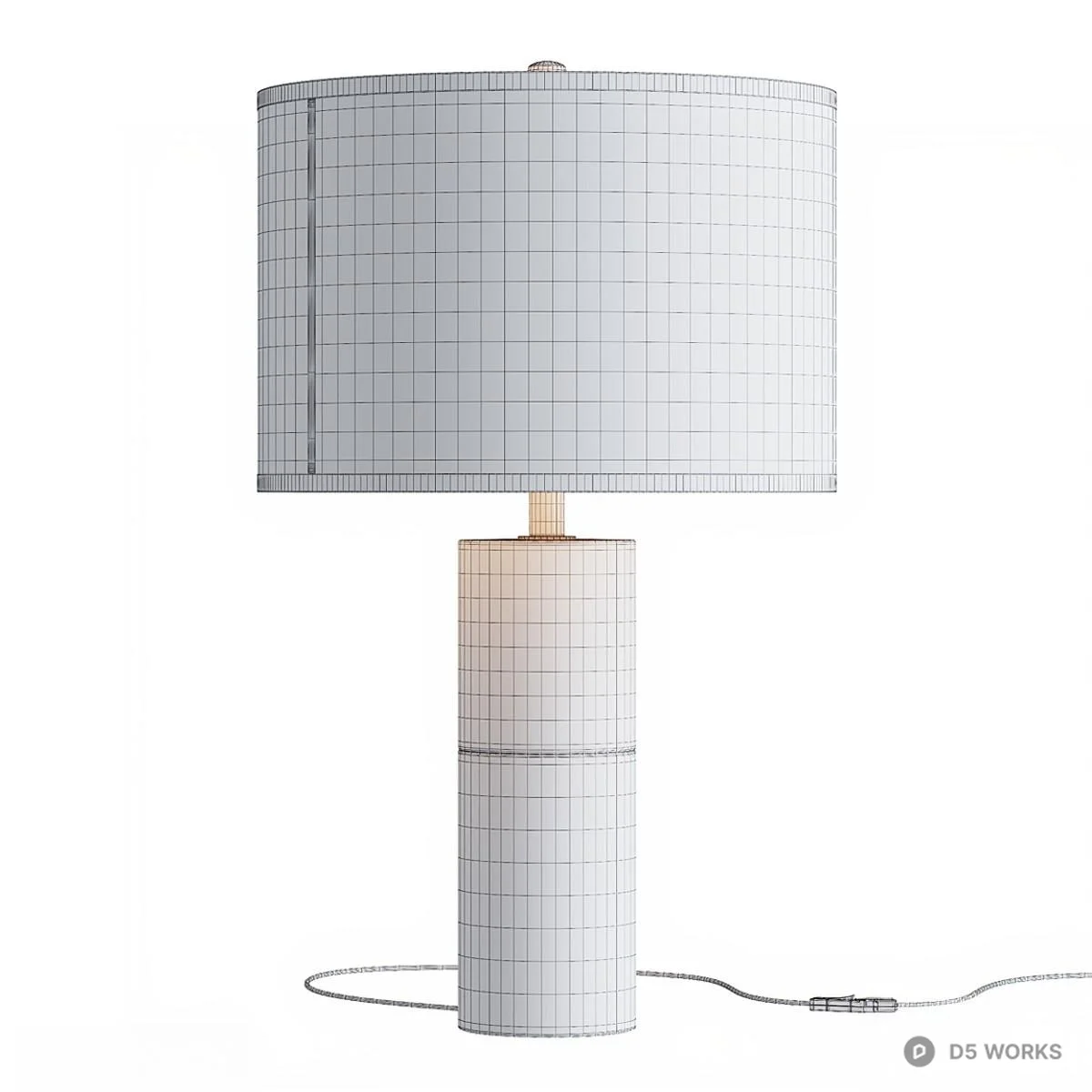 Marble And Brass Table Lamp 3d model thumbnail 3