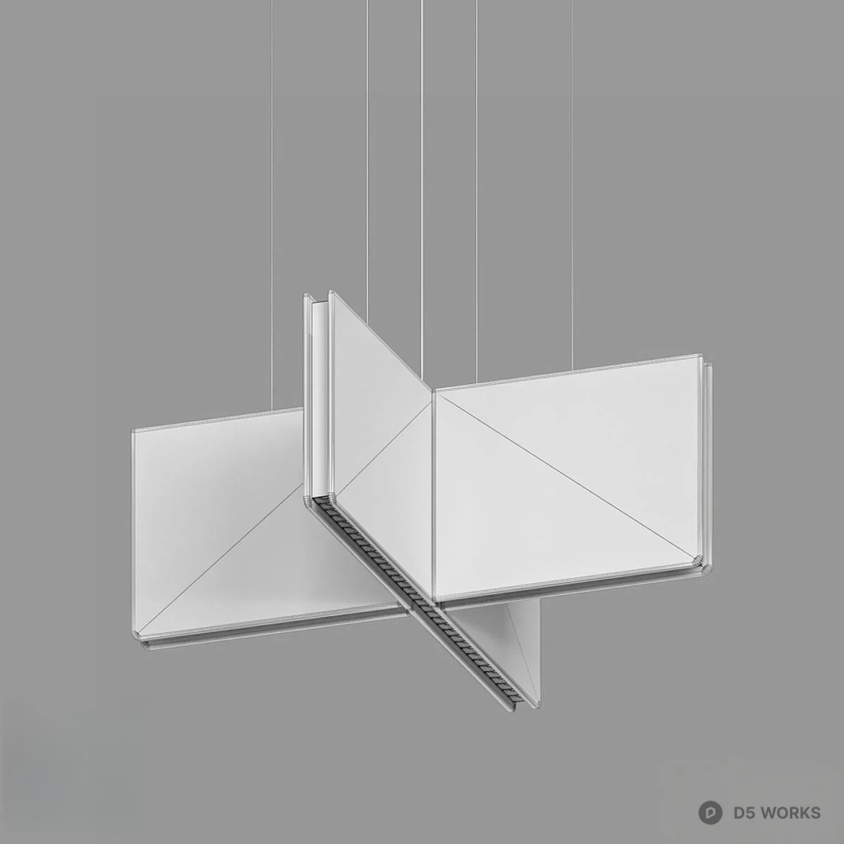 Minimalist Geometric Pendant Light 3d model thumbnail 2
