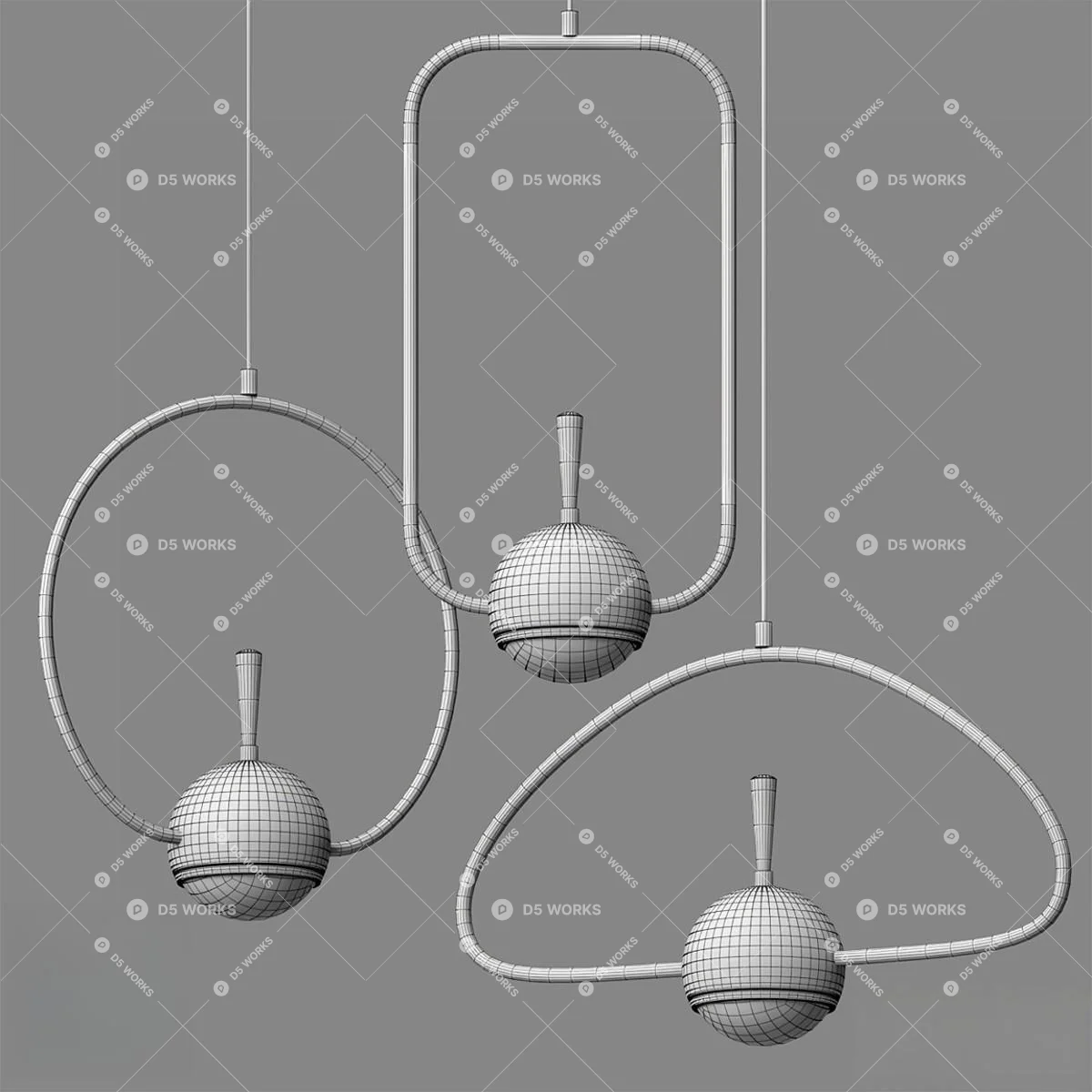 Modern Pendant Light 3d model thumbnail 2