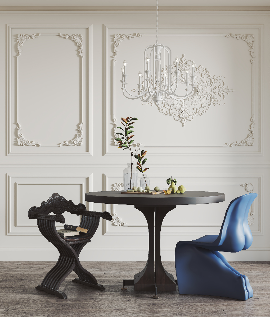 Mid-Century Modern Dining Table & Chairs Set