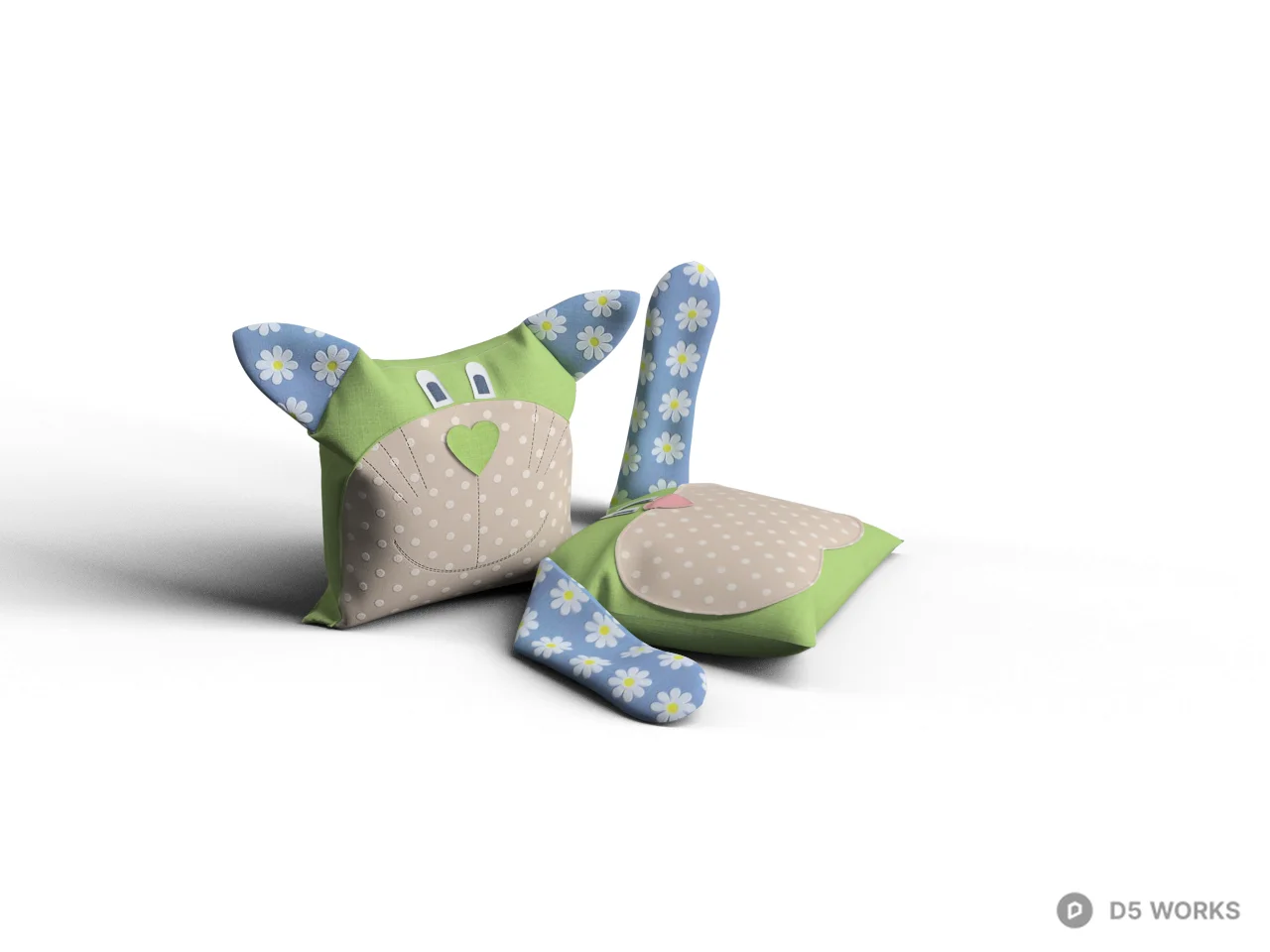 Owl Shaped Cushion Set 3d model - Image 1