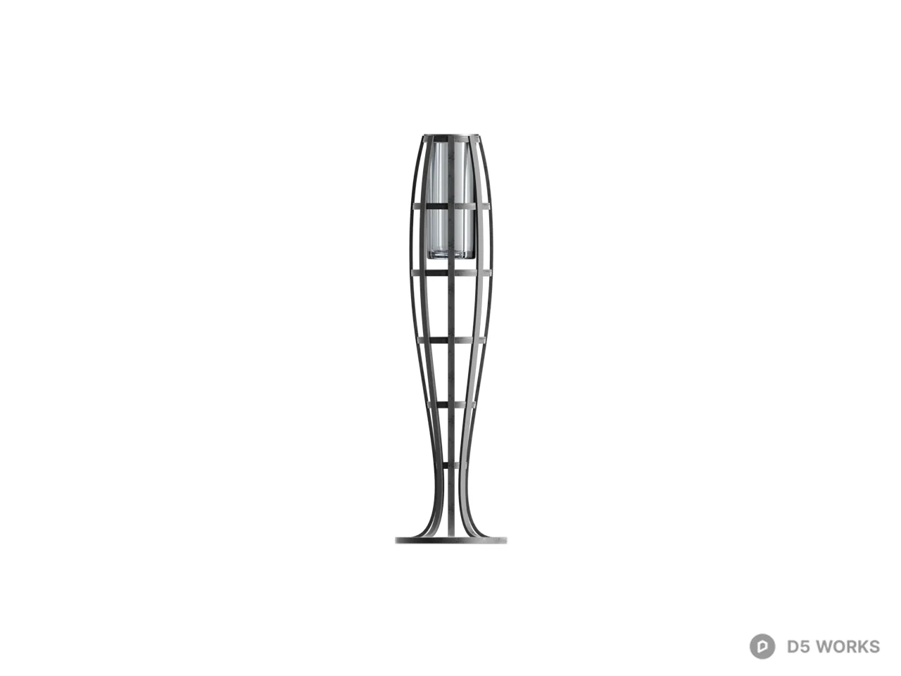 Sleek Metal Floor Lamp 3d model thumbnail 2