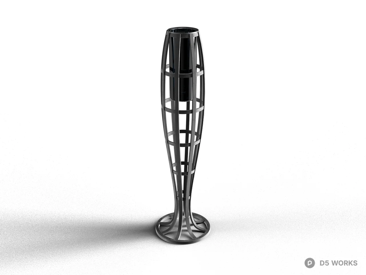 Sleek Metal Floor Lamp 3d model - Image 1