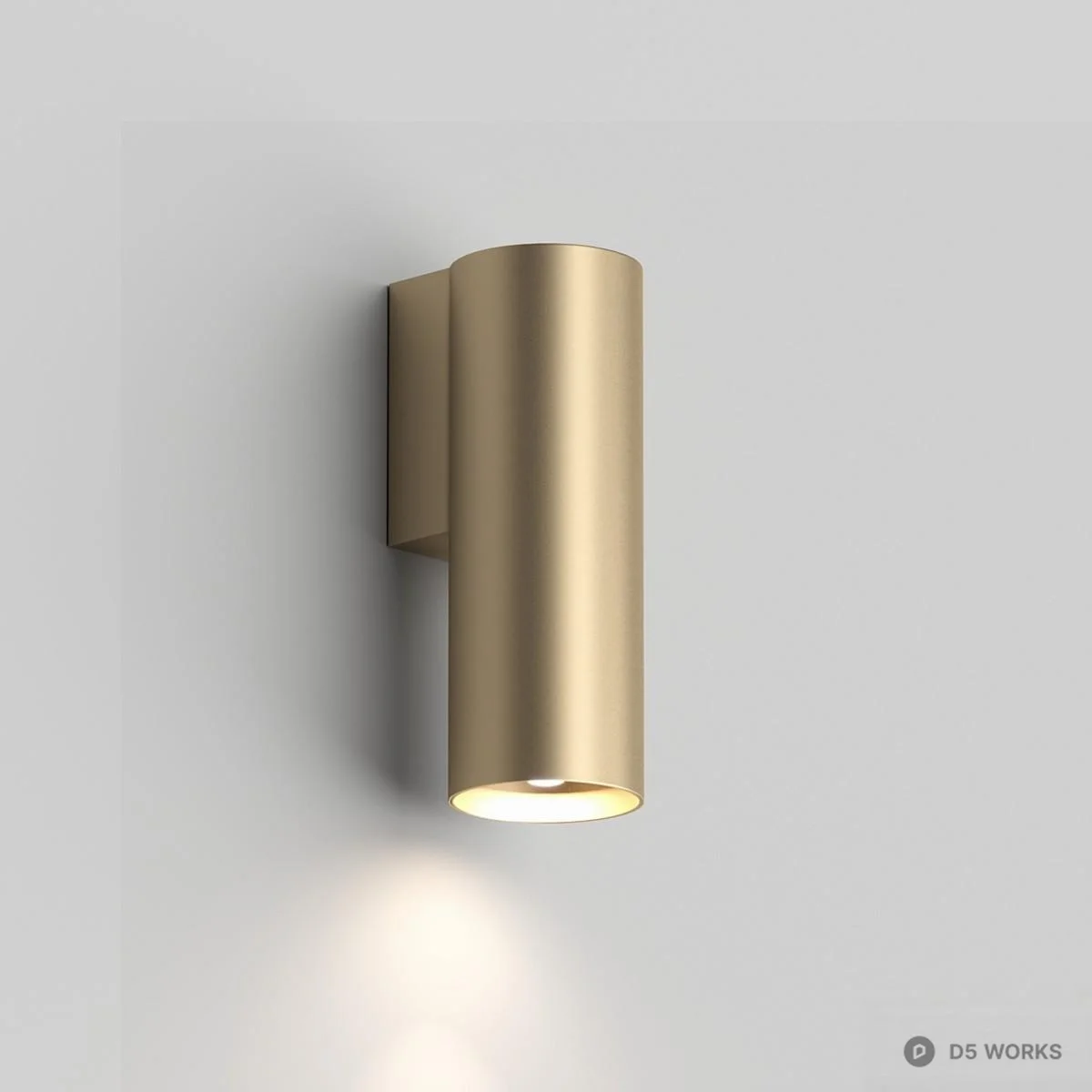 Minimalist Cylinder Wall Lamp 3d model thumbnail 2