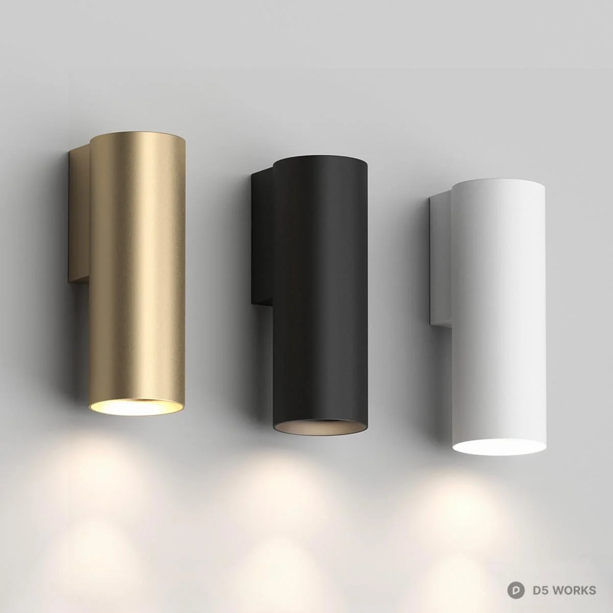 Minimalist Cylinder Wall Lamp 3d model - Image 1