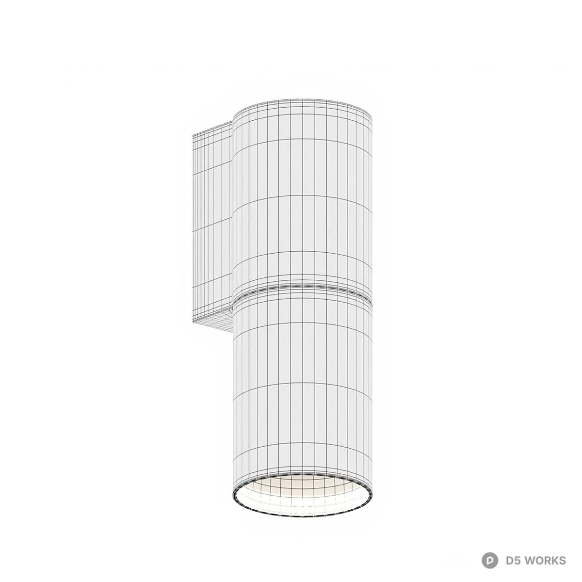 Minimalist Cylinder Wall Lamp 3d model thumbnail 5