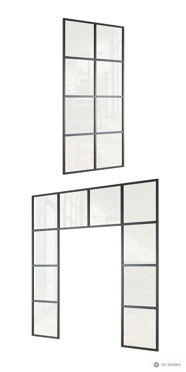 Industrial Style Double Door 3d model thumbnail 3