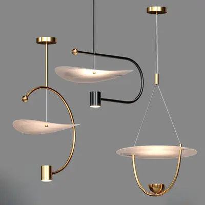 Modern Sculptural Pendant Lights 3d model
