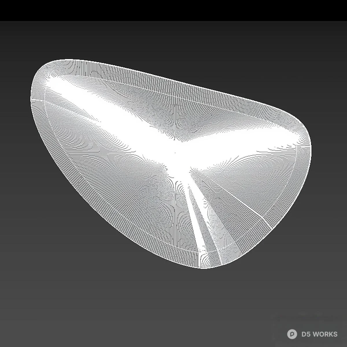 Organic Shape LED Backlit Decorative Mirror 3d model thumbnail 3