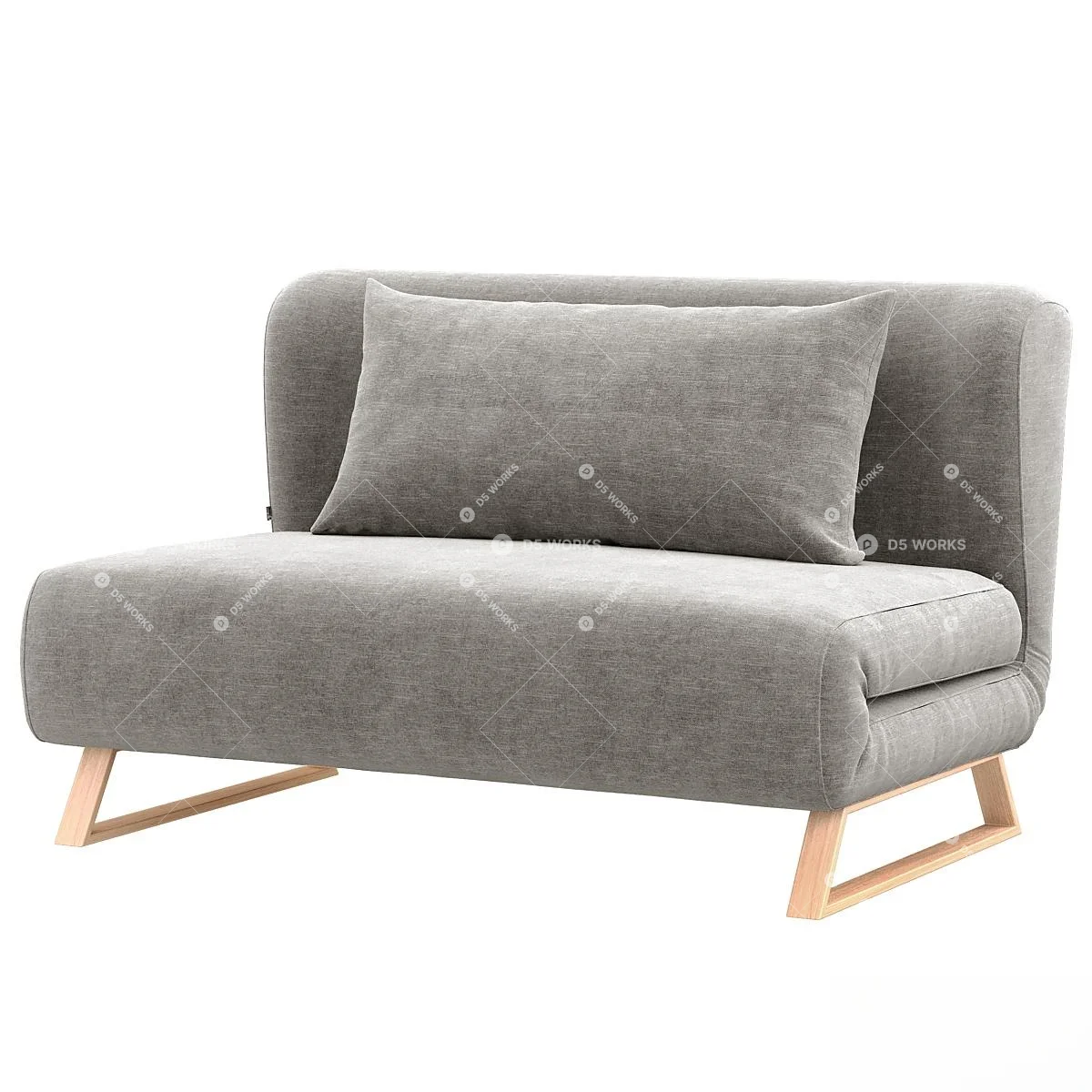 Minimalist Velvet Two Seater Sofa 3d model thumbnail 6