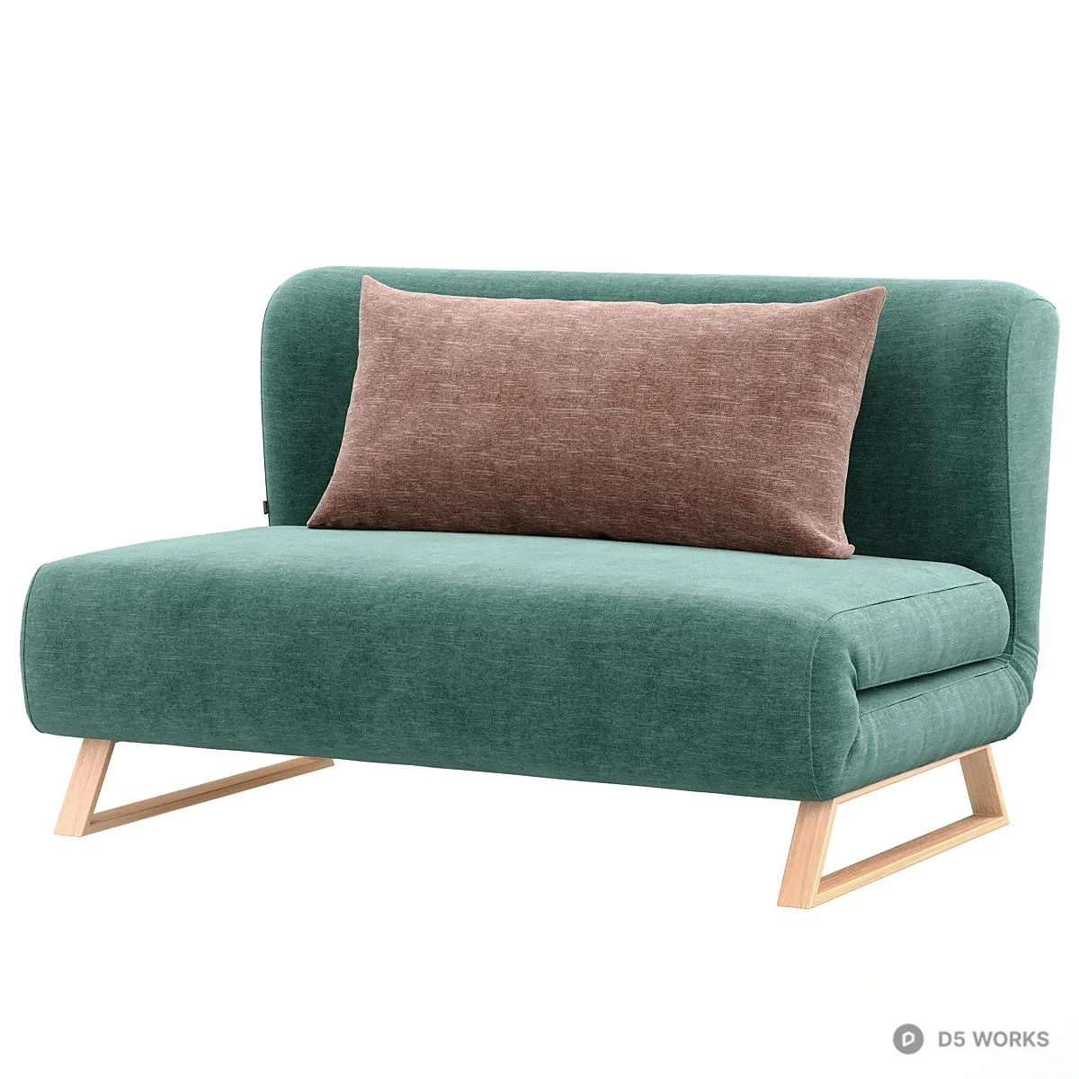 Minimalist Velvet Two Seater Sofa 3d model thumbnail 3