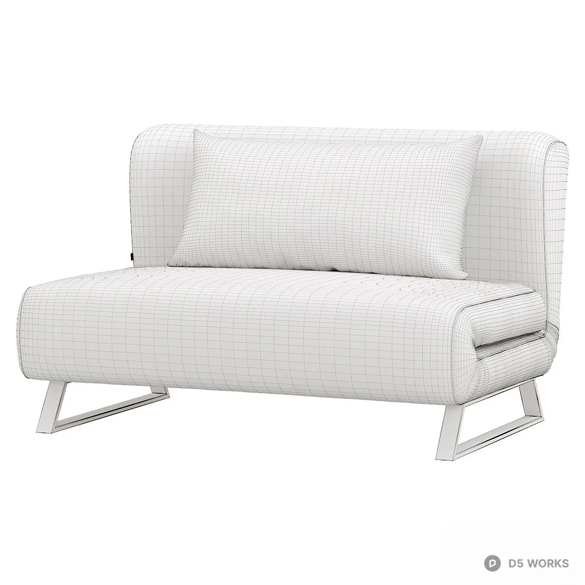 Minimalist Velvet Two Seater Sofa 3d model thumbnail 7
