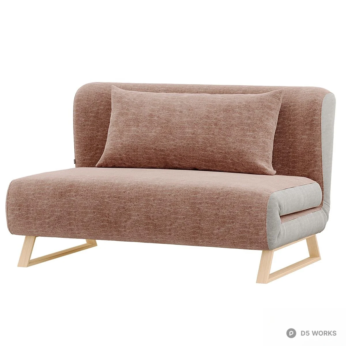 Minimalist Velvet Two Seater Sofa 3d model thumbnail 4