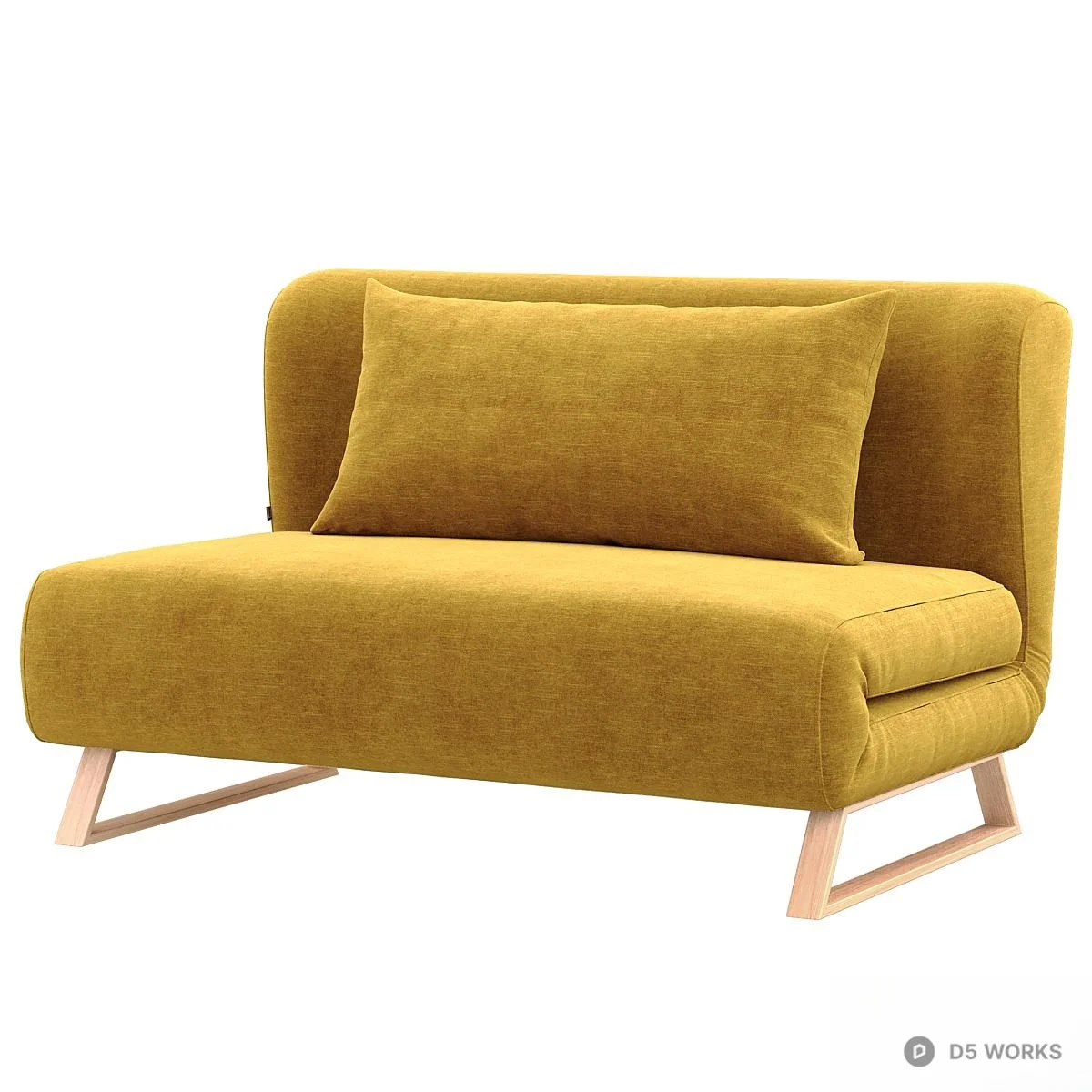 Minimalist Velvet Two Seater Sofa 3d model thumbnail 5