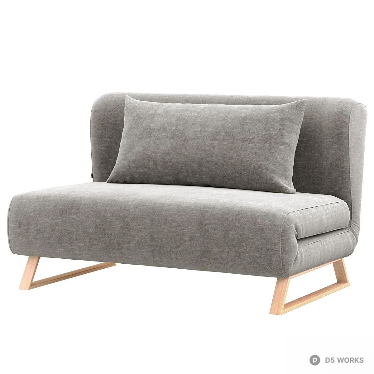Minimalist Velvet Two Seater Sofa 3d model thumbnail 6