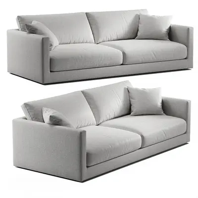 Minimalist Fabric Three-Seater Sofa 3d model