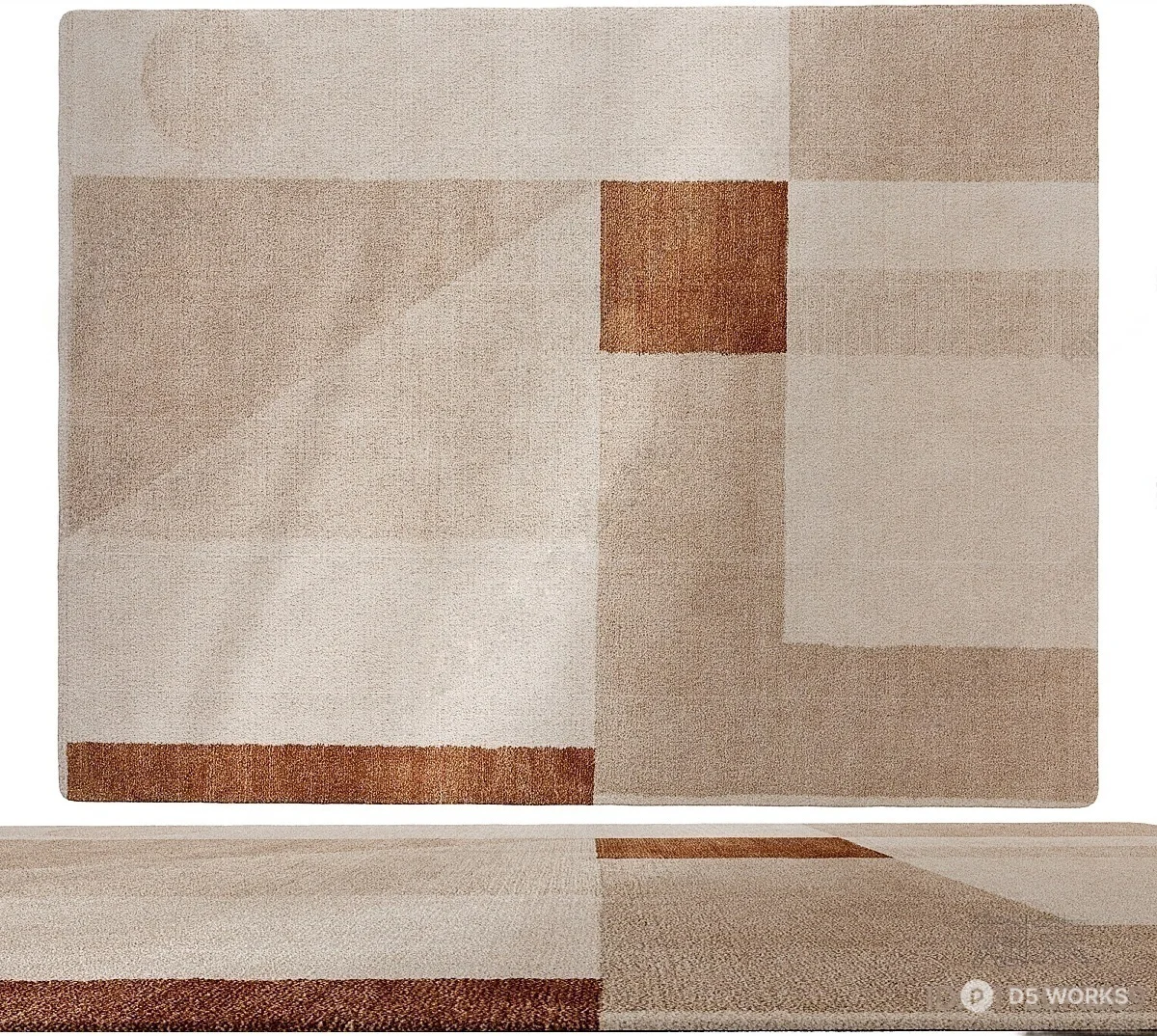 Geometric Patterned Area Rug 3d model - Image 1
