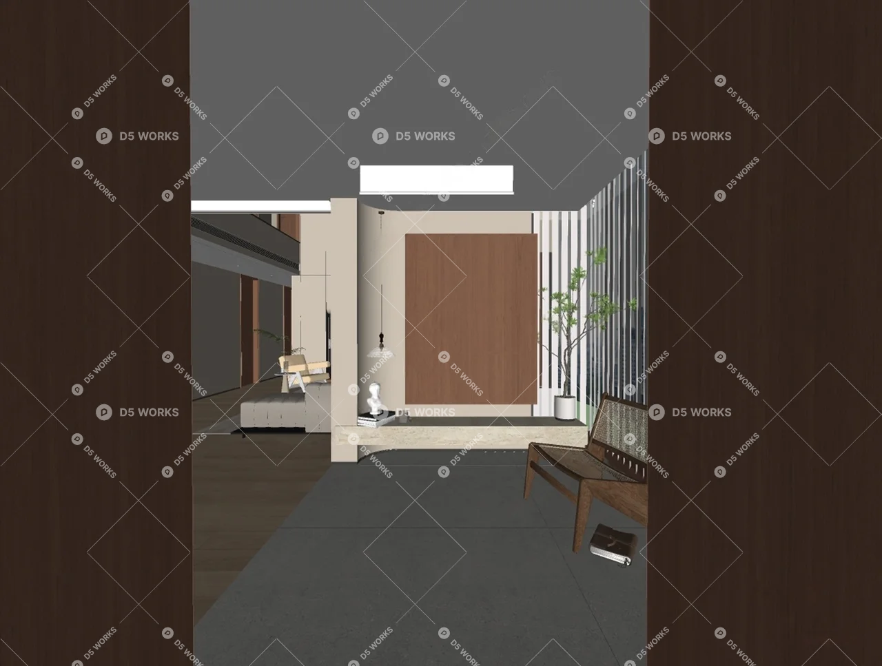 Retro Entrance Hall 3d model thumbnail 2