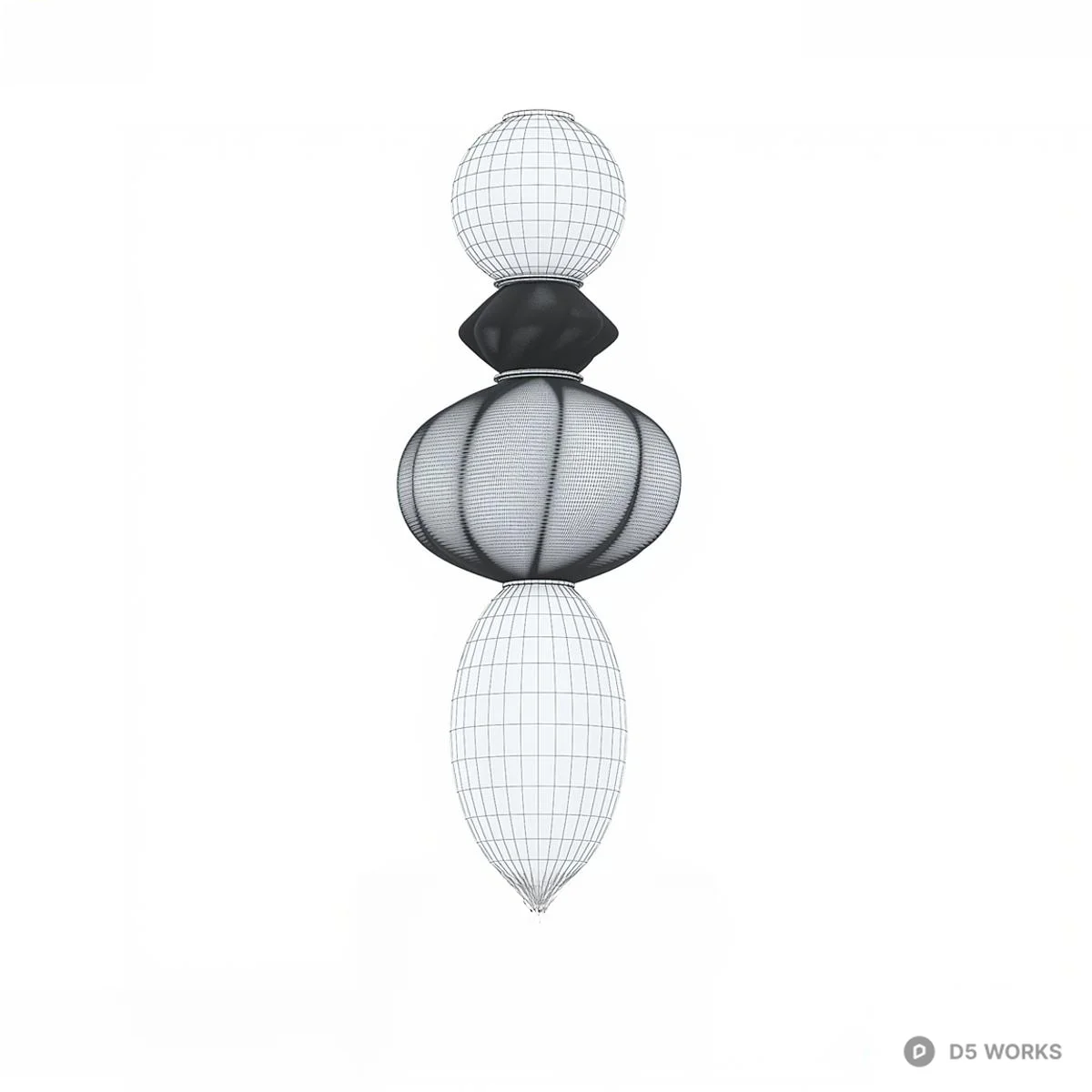 Stacked Glass Table Lamp 3d model thumbnail 2