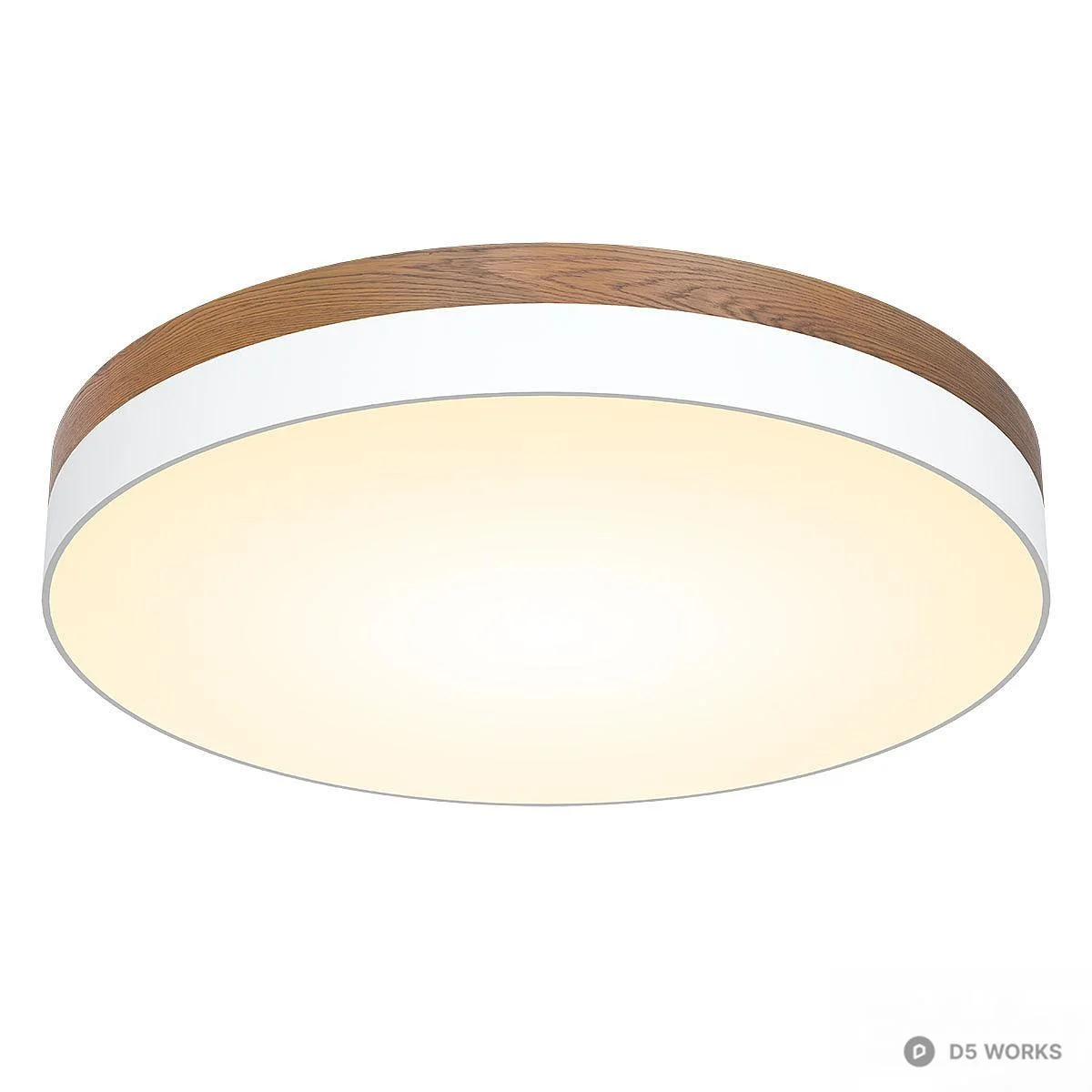 Wood Trim Flush Mount Ceiling Light 3d model thumbnail 3