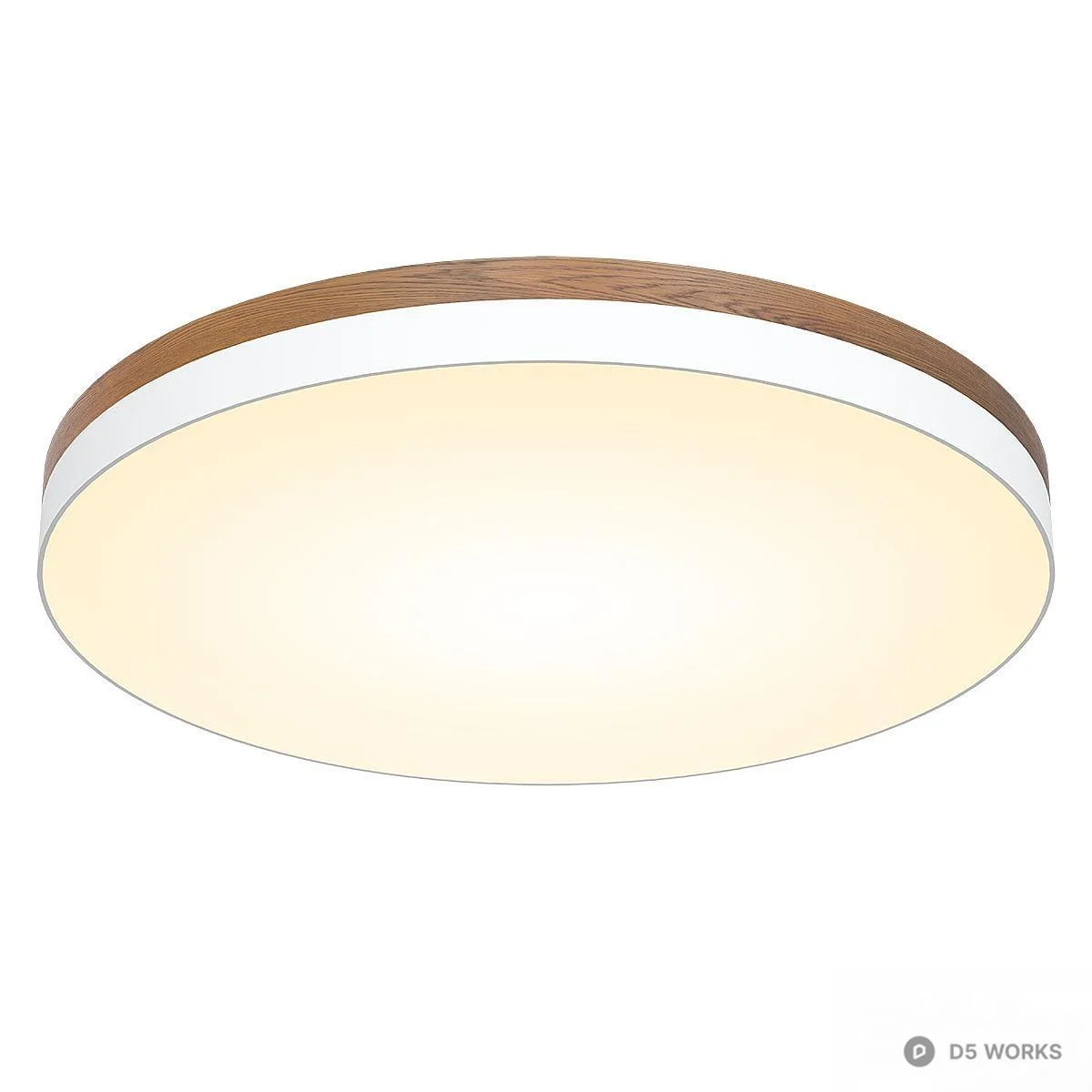 Wood Trim Flush Mount Ceiling Light 3d model thumbnail 4
