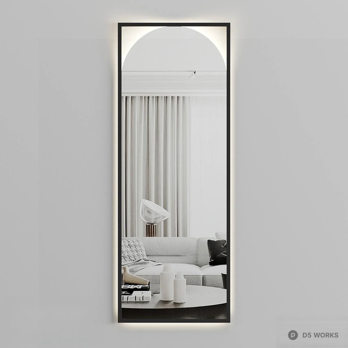Minimalist Illuminated Full Length Mirror 3d model - Image 1