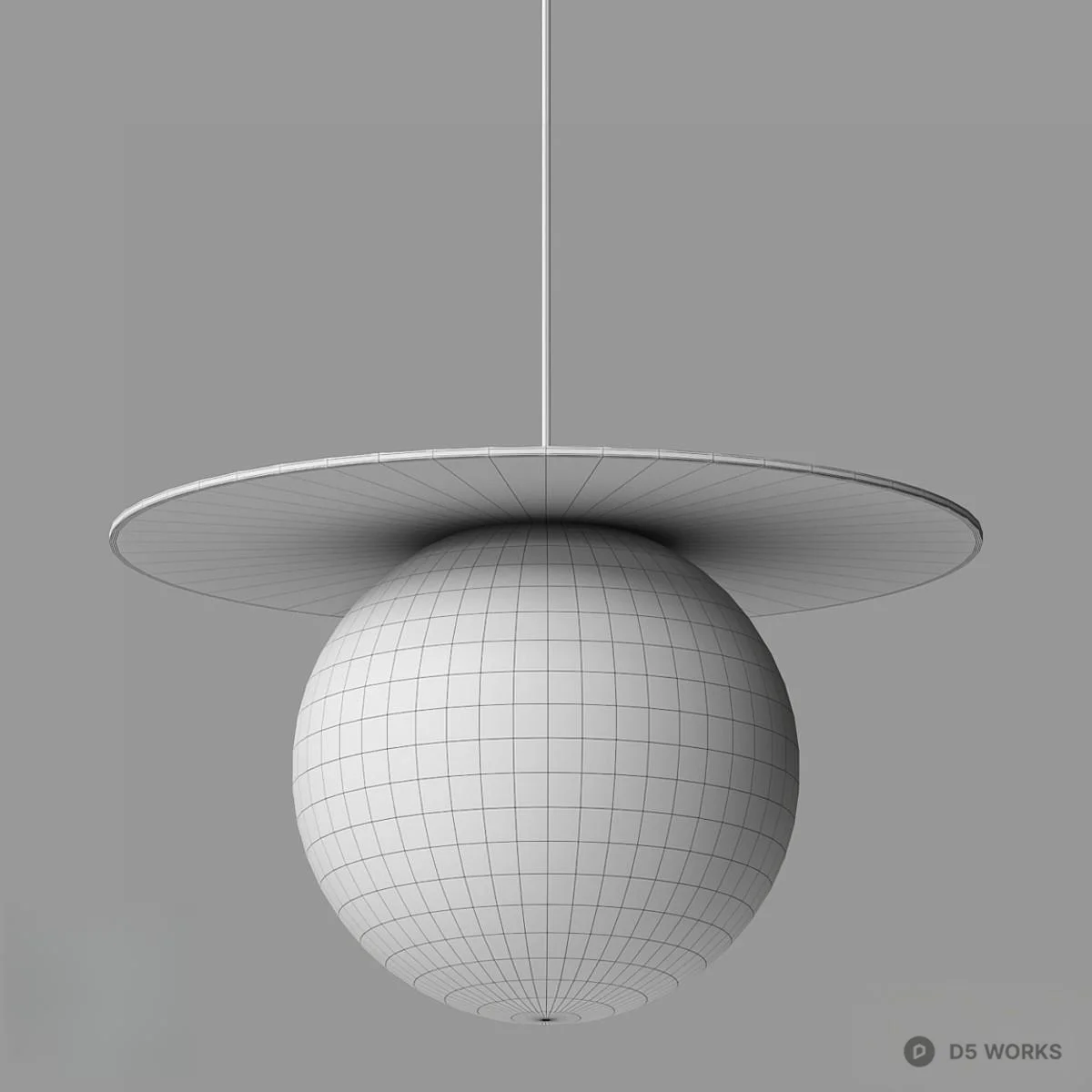 Marble Globe Pendant Light 3d model thumbnail 2