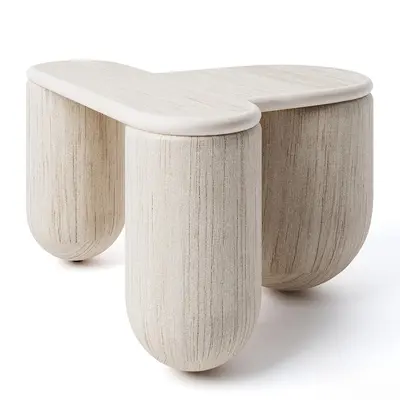 Organic Form Wood Grain Side Table 3d model