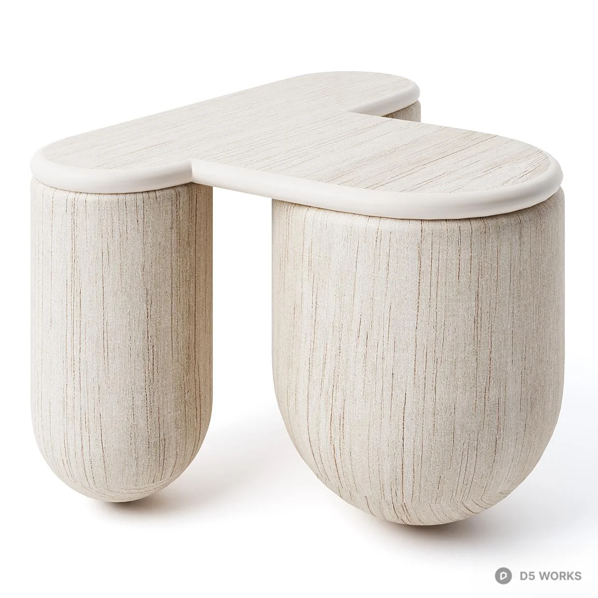 Organic Form Wood Grain Side Table 3d model thumbnail 3