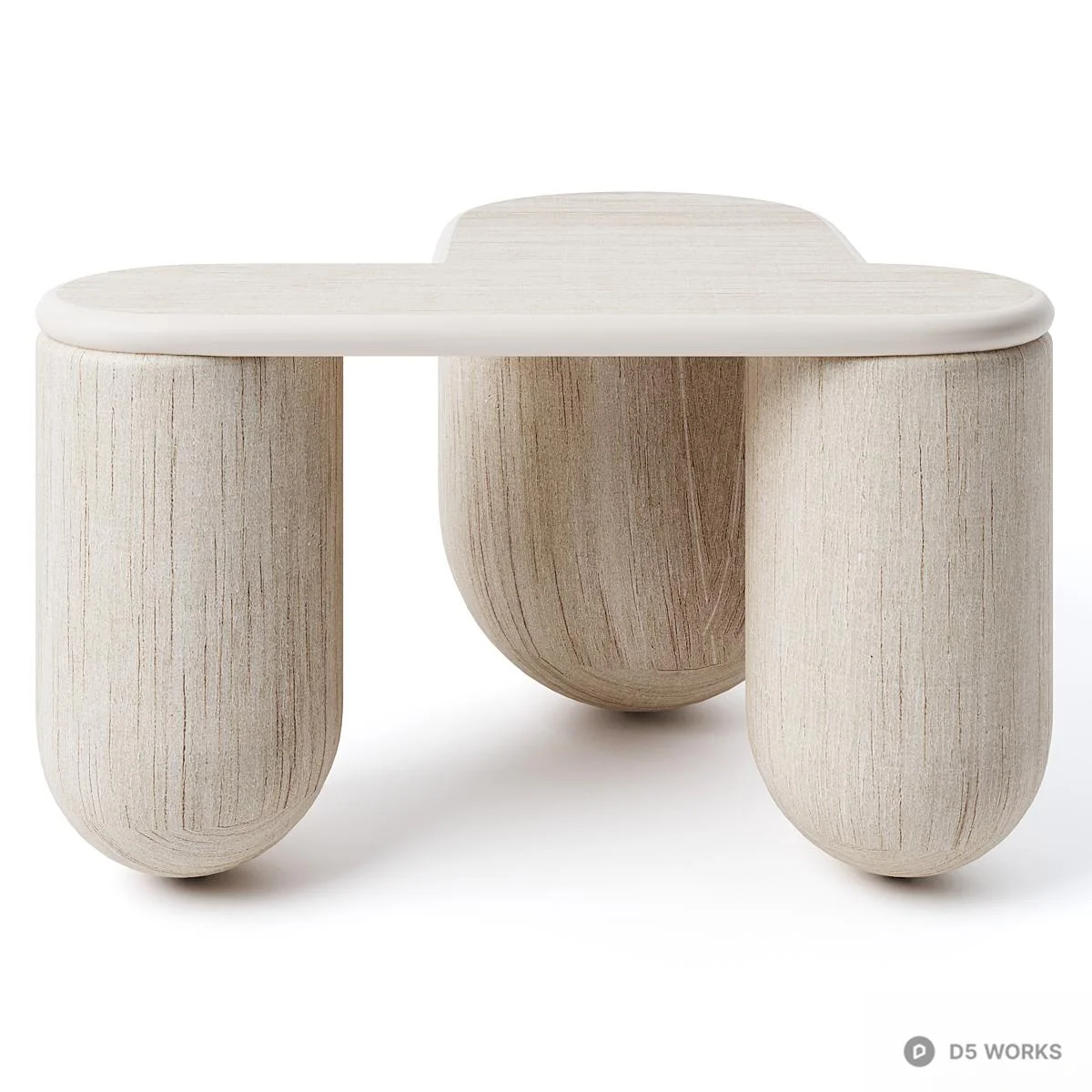 Organic Form Wood Grain Side Table 3d model thumbnail 2