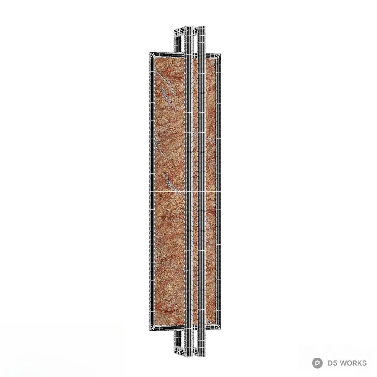 Marble Panel Wall Lamp With Black Frame 3d model thumbnail 3