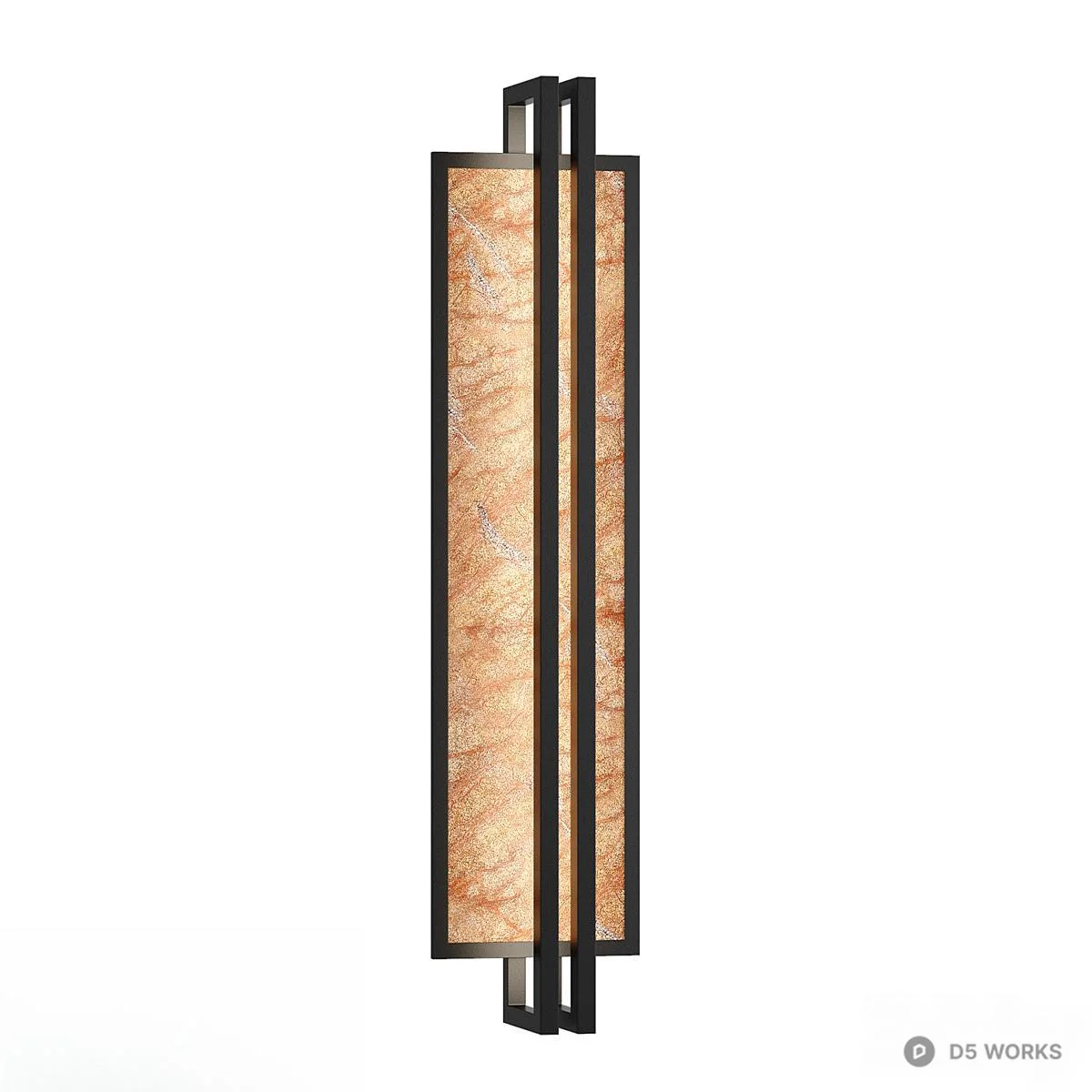 Marble Panel Wall Lamp With Black Frame 3d model - Image 1