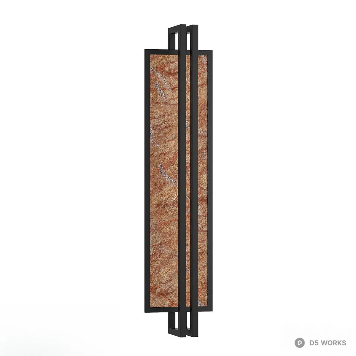 Marble Panel Wall Lamp With Black Frame 3d model thumbnail 2