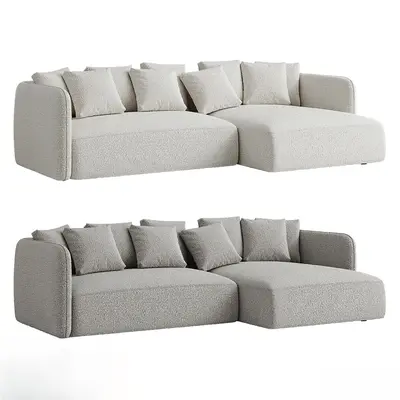 Textured Modular Sectional Sofa 3d model