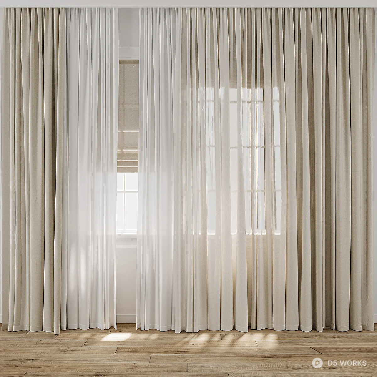 Minimalist Sheer Curtain 3d model - Image 1