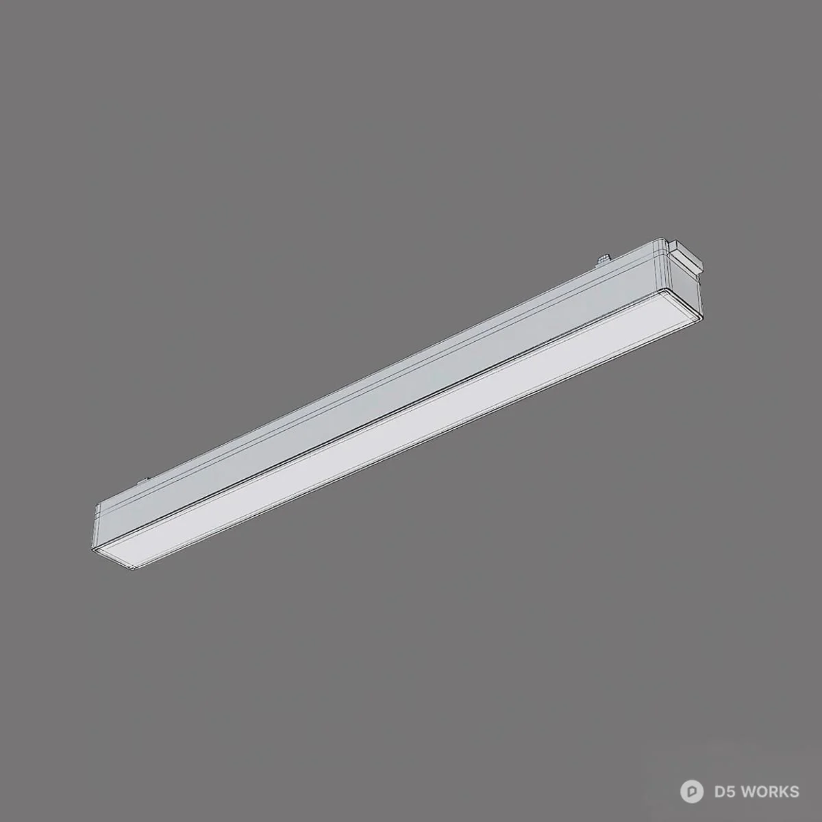 Linear LED Light Fixture 3d model thumbnail 2